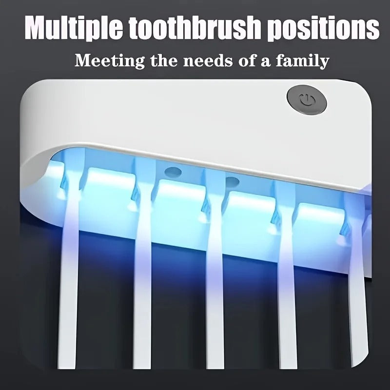 Intelligent UV toothbrush sterilizer with automatic toothpaste dispenser